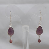 Natural Multi Sapphire Silver Earrings