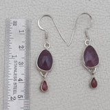 Natural Multi Sapphire Silver Earrings