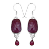 Multi Sapphire Silver Earring