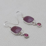 Multi Sapphire Silver Earring