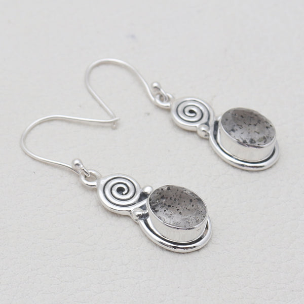 925 Sterling Silver Singing Quartz Earrings