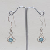 Blue Topaz Silver Designer Dangle Earrings