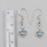 Blue Topaz Silver Designer Dangle Earrings