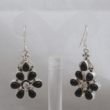 Black Onyx Silver Earrings