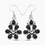 Black Onyx Silver Earrings