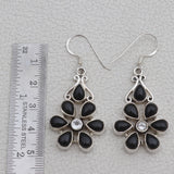 Black Onyx Silver Earrings