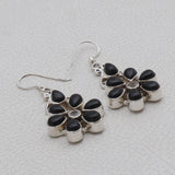 Black Onyx Silver Earrings