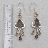 Natural Smoky Quartz Silver Earrings