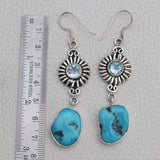 Natural Arizona Turquoise Silver Earrings