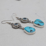 Natural Arizona Turquoise Silver Earrings