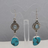 Natural Arizona Turquoise Silver Earrings