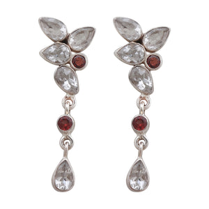 Natural Crystal Silver Earrings