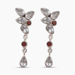 Natural Crystal Silver Earrings