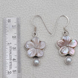 Abalone Shell & Pearl Silver Earrings