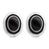 Black Onyx Silver Earrings