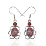 Rhodonite Silver Earrings