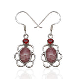 Rhodonite Silver Earrings