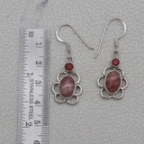 Rhodonite Silver Earrings