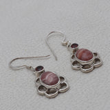 Rhodonite Silver Earrings