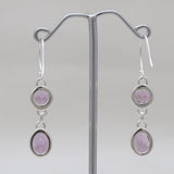 Natural Amethyst Silver Earrings