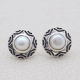 Natural Pearl Silver Earrings