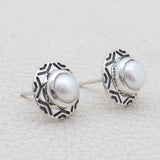 Natural Pearl Silver Earrings