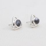 Dendritic Opal Silver Studs Earrings