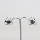 Dendritic Opal Silver Studs Earrings
