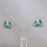 Larimar Silver Studs Earrings