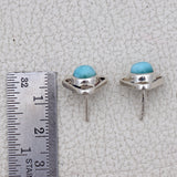 Larimar Silver Studs Earrings