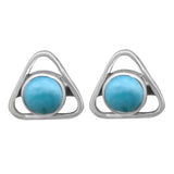 Larimar Silver Studs Earrings