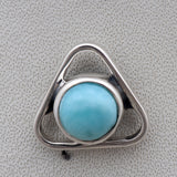 Larimar Silver Studs Earrings