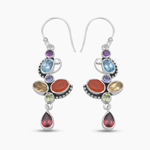 925 Sterling Silver Multistone Earrings