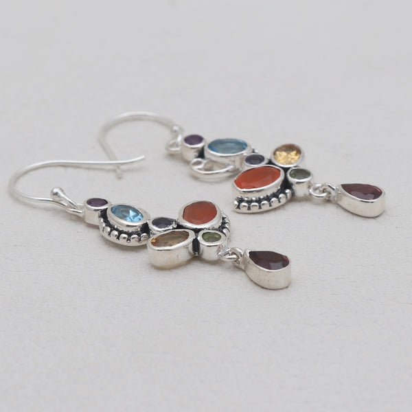 925 Sterling Silver Multistone Earrings