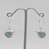 925 Sterling Silver Designer Larimar Earrings