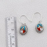 Natural Spiny Oyster Turquoise Silver Earrings