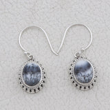 Natural Dendrite Opal Silver Earrings