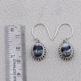 Natural Dendrite Opal Silver Earrings