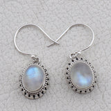 Natural Dendrite Opal Silver Earrings