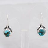 Natural Spiny Oyster Turquoise Silver Earrings