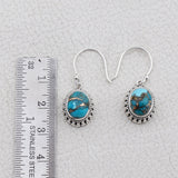 Natural Dendrite Opal Silver Earrings