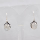 Rainbow Moonstone Silver Earrings