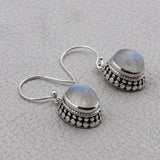 Natural Dendrite Opal Silver Earrings