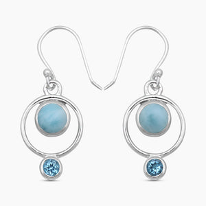 Rainbow Moonstone Silver Earrings
