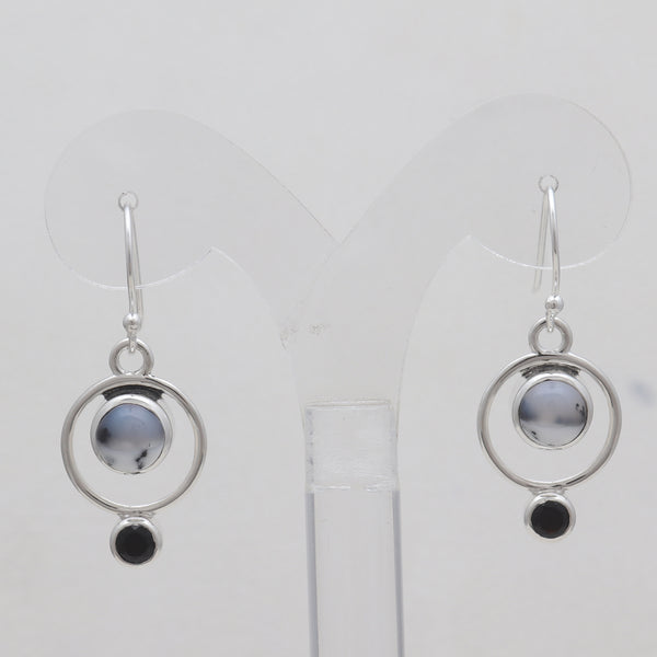 925 Silver Dendritic Opal Earrings