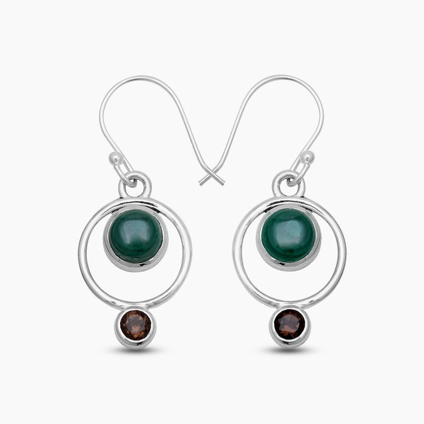 925 Sterling Silver Malachite Earrings