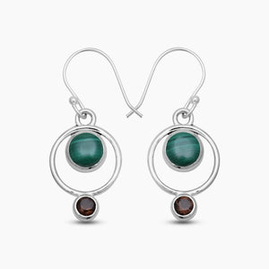 925 Sterling Silver Malachite Earrings