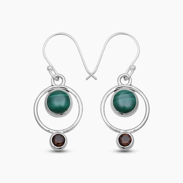 925 Sterling Silver Malachite Earrings