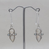 Rainbow Moonstone & Blue Topaz Silver Earrings