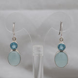 Larimar & Blue Topaz Silver Earrings